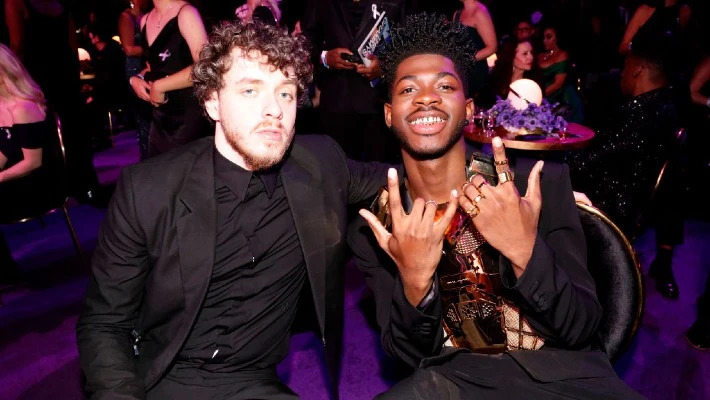 Lil Nas X At The 'white Men Can't Jump' Premiere, He Wore A Shirt With A Picture Of Jack Harlow In A Cute Full-Circle Moment