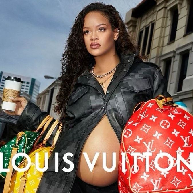 Rihanna & Baby Bump Model Pharrell's Louis Vuitton Collection In New Ad