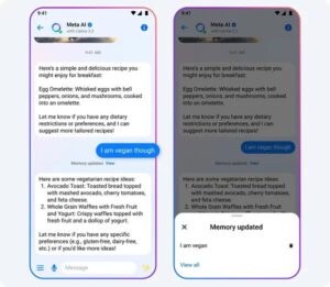 Meta AI Introduces Memory Feature To Personalize Responses Across Social Media Platforms.