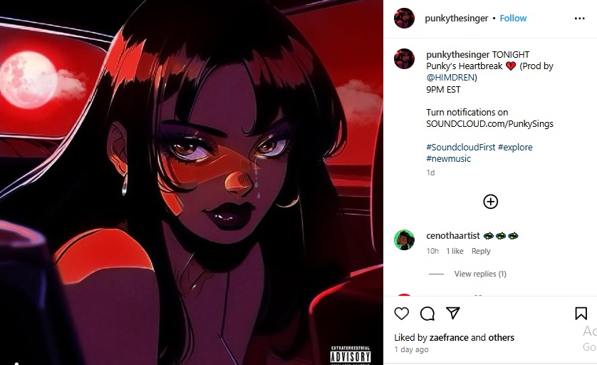 Punky The Singer Releases New R&B Soul Track Punky’s Heartbreak.