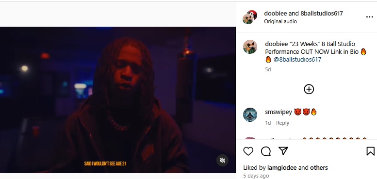 Doobie 83 Drops “23 Weeks” Live Performance at 8 Ball Studios.