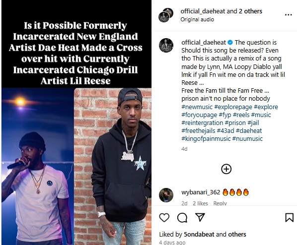 Dae Heat Previews Collaboration With Lil Reese, Asks Fans If It Should Drop.