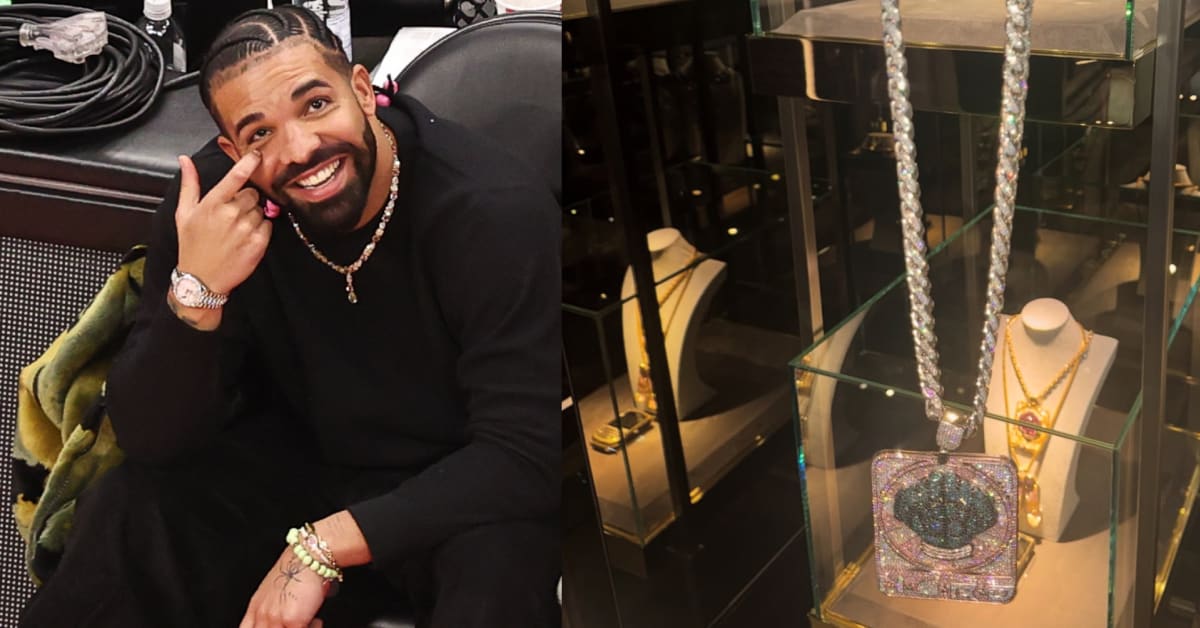 Drake Adds N.E.R.D. Brain Pendant To His Jewelry Collection, Previously Owned By Kid Cudi.