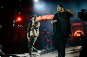 Eminem Surprises Detroit Crowd with Jelly Roll at Post Malone’s Big Ass Stadium Tour.