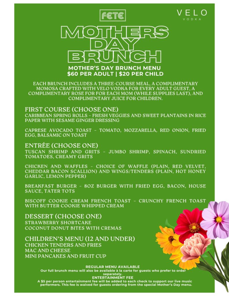 Fête Boston Hosts Soulful Mother’s Day Brunch With Live R&B & Gourmet Menu