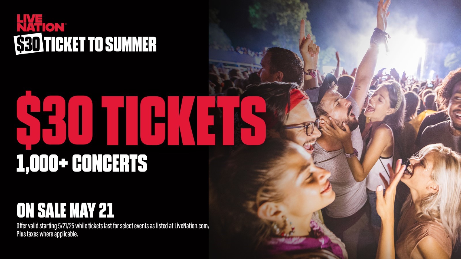 Live Nation Launches $30 Ticket to Summer Deal for Over 1,000 Concerts.