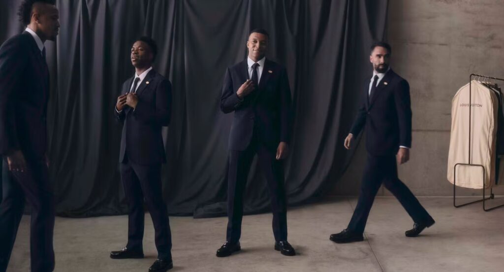 Louis Vuitton partners with Real Madrid to design exclusive travel and formalwear for its football and basketball teams, led by Pharrell Williams