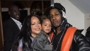 A$AP Rocky Walks Paris Runway With Son Riot During AWGE Show.