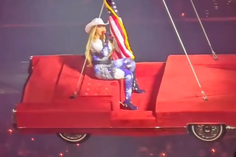 Beyoncé’s Vintage Car Stunt Tilted During Her Houston Concert.