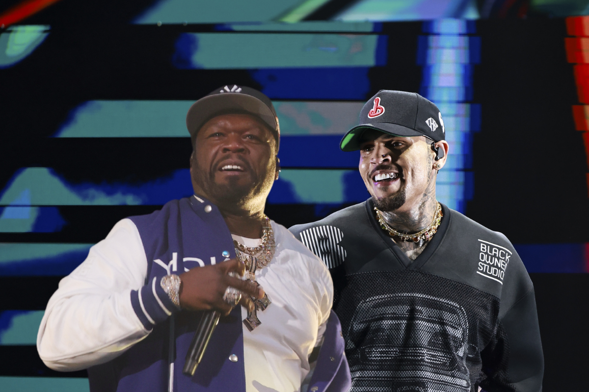 Chris Brown Brings Out 50 Cent in Manchester After Jail Release.