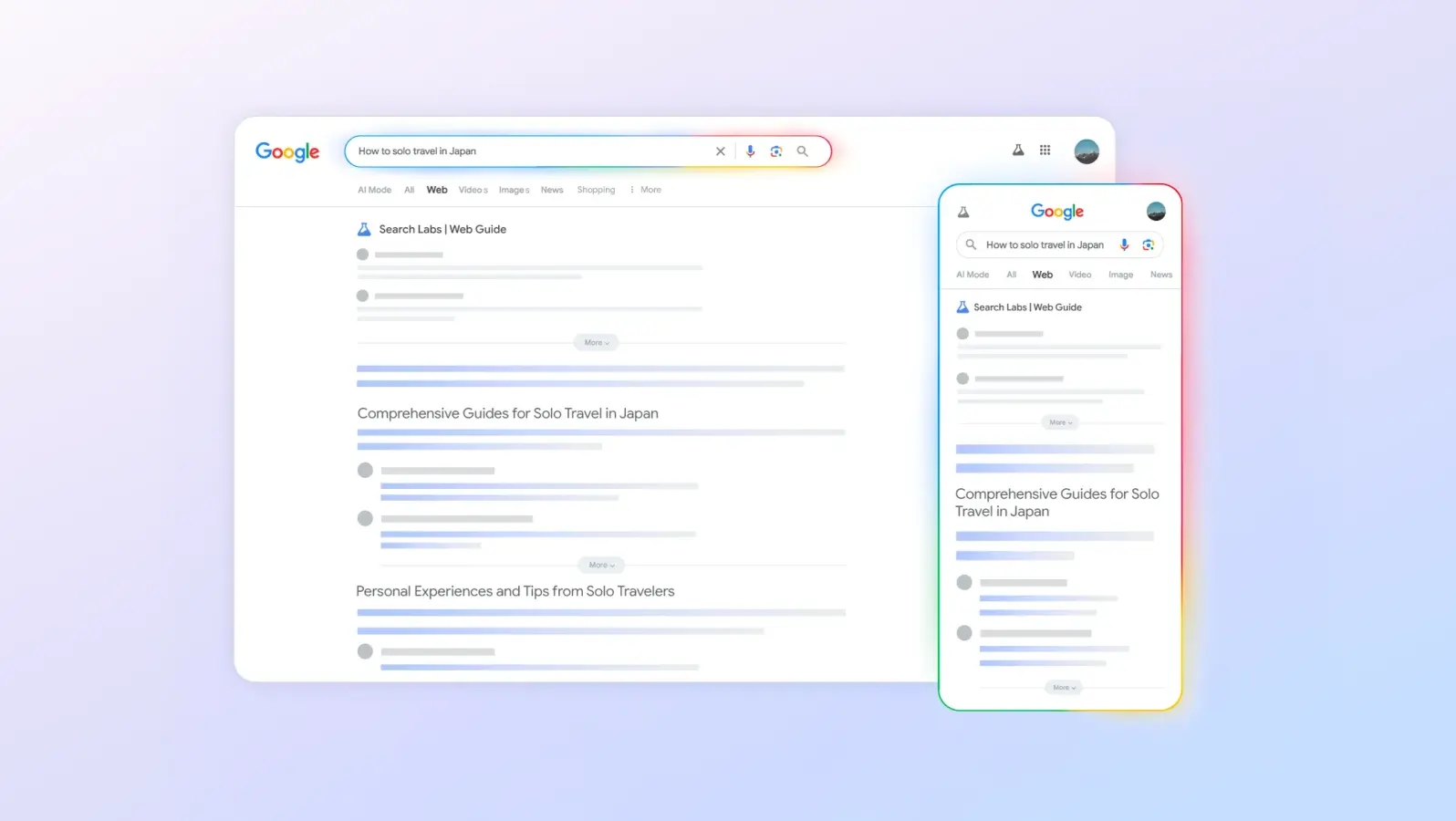 Google tests Web Guide to organize search results using Gemini AI.