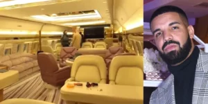 Drake Reveals Redesigned Interior Of His Air Drake Private Jet With Lounge-Style Upgrades.