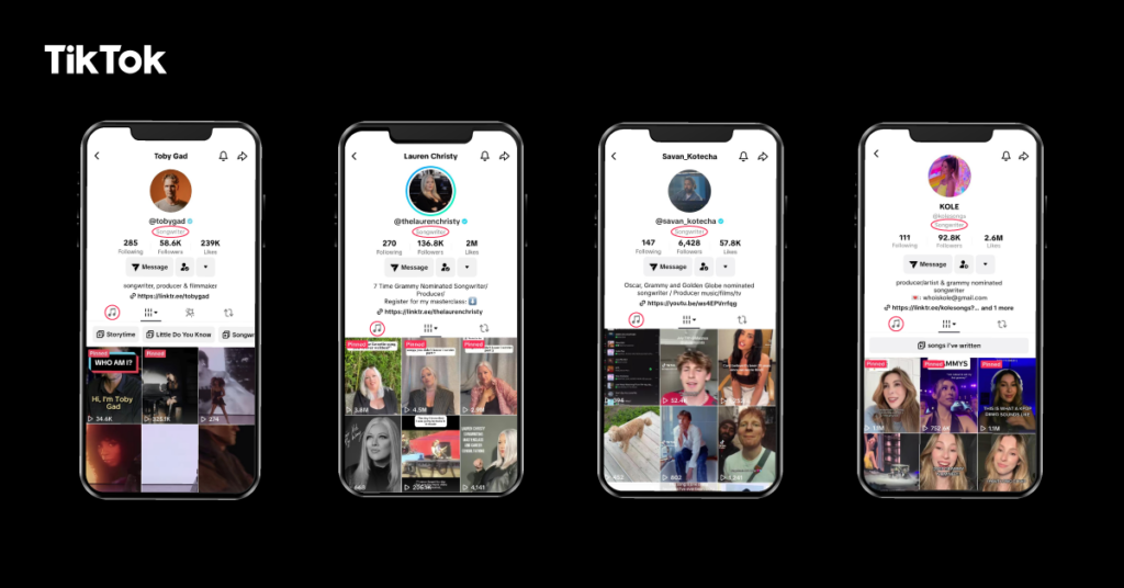TikTok Launches New Tools To Help Songwriters Showcase Their Music On Profiles.