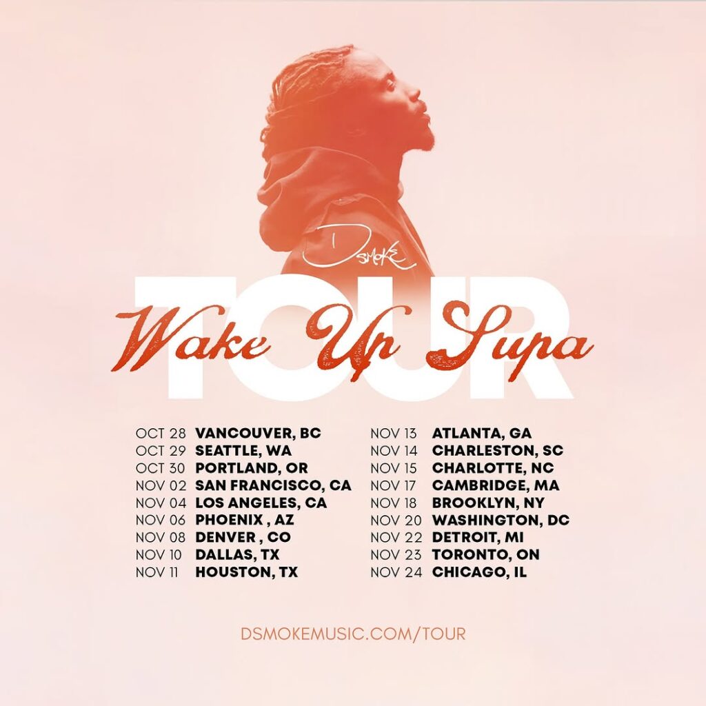 D Smoke Brings “Wake Up Supa” Tour to Cambridge, MA This November.