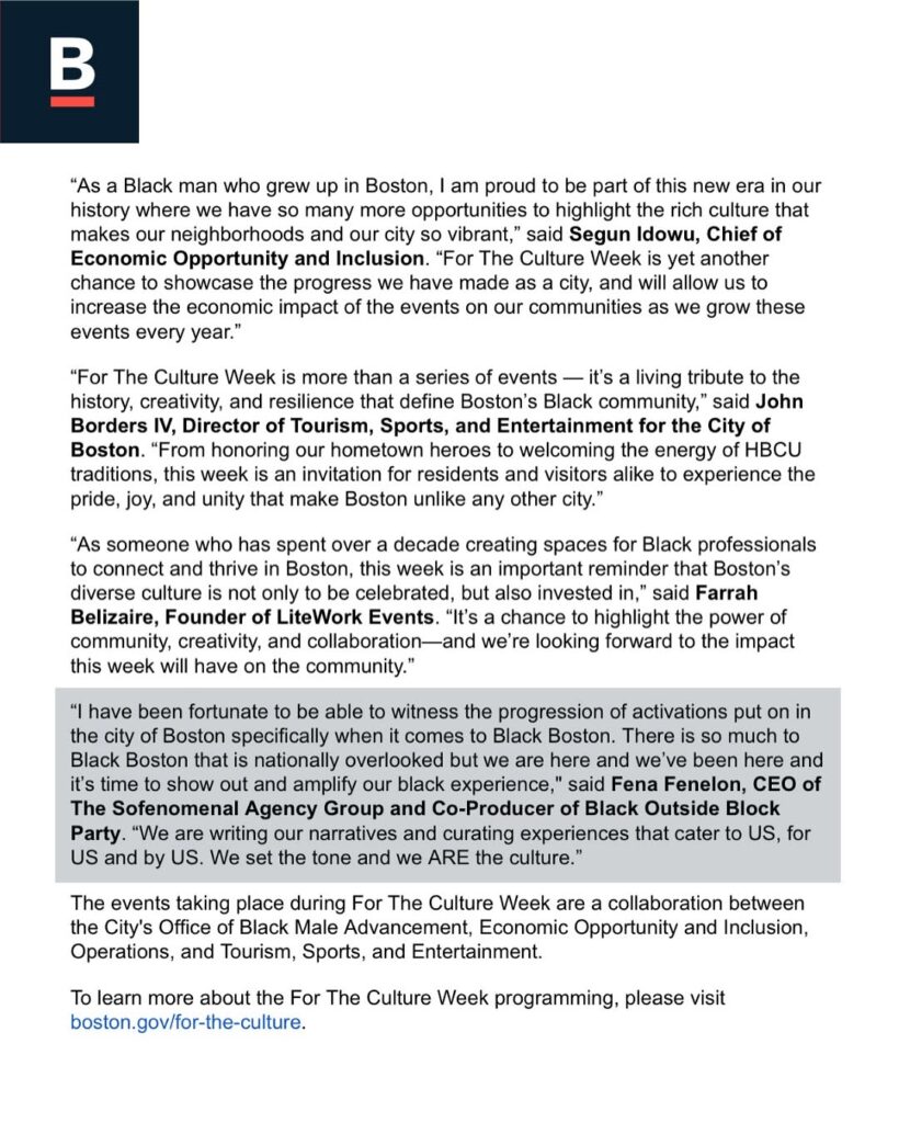 Mayor Wu Proclaims August 25th–31st as “For The Culture Week” With Citywide Events.
