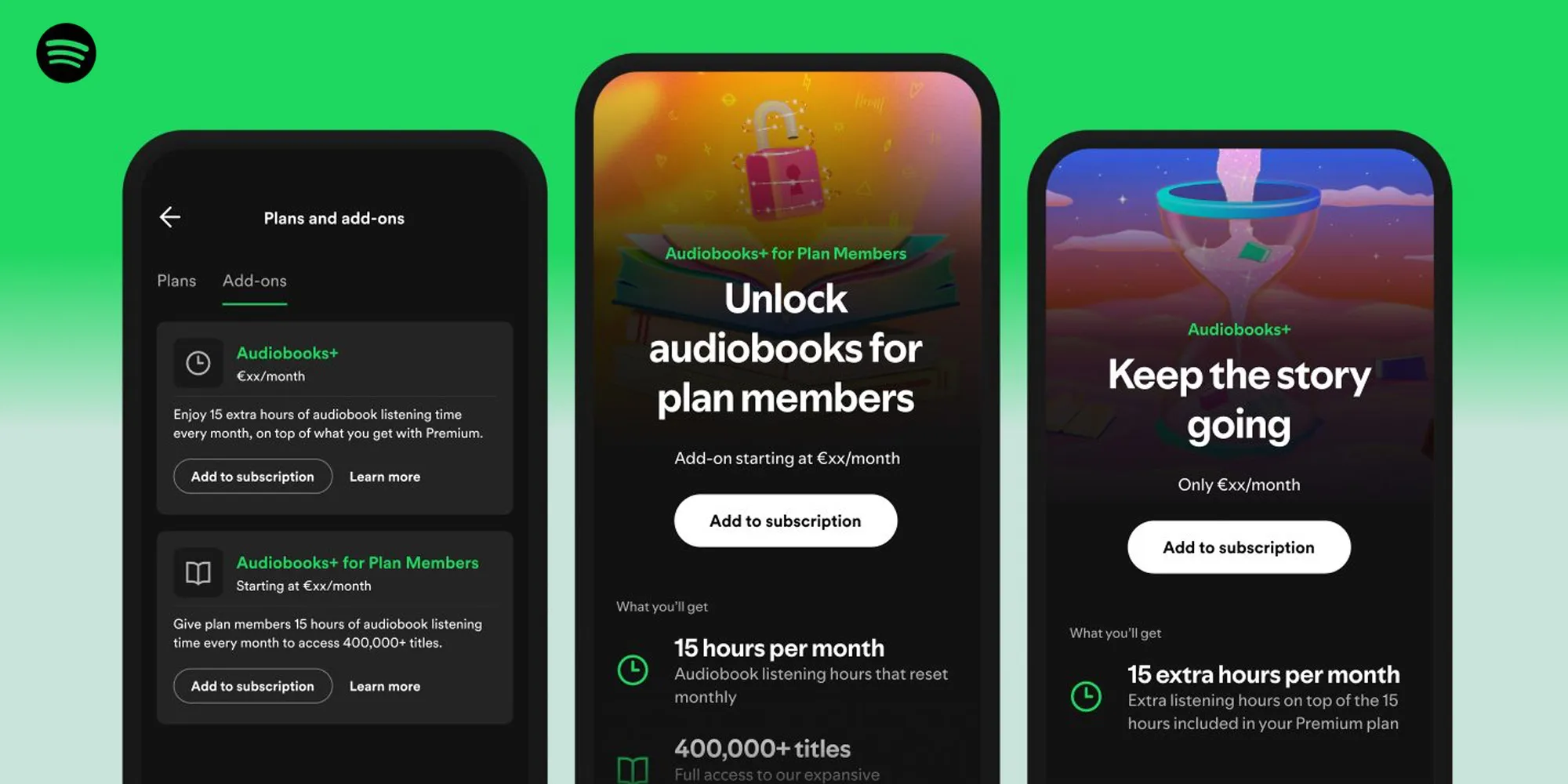 Spotify Introduces Audiobooks+ Add-On for Additional Listening Time at Extra Cost.