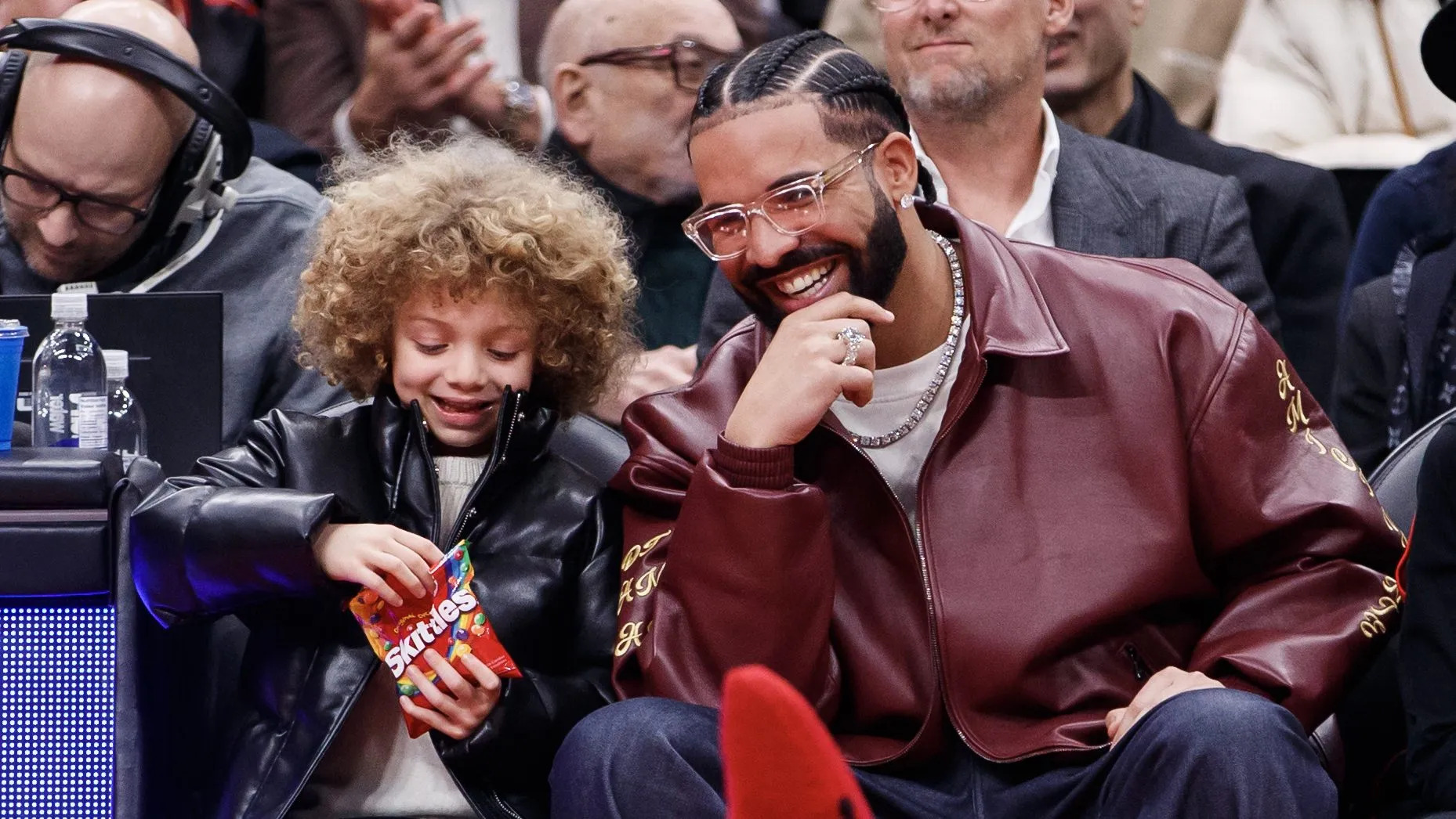Drake Brings Son Adonis to Raptors Game Against Rockets