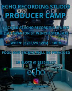 Echo Recording Studio Announces Exclusive “Producer Camp” Event This November