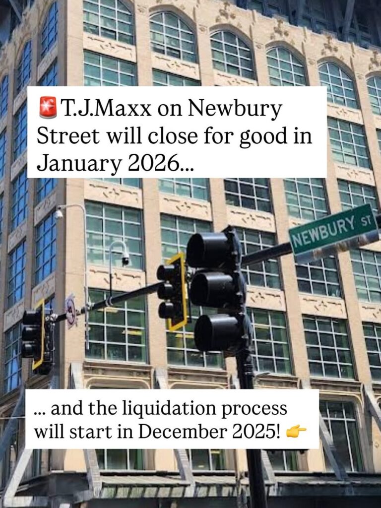 Boston’s 360 Newbury Street T.J.Maxx to Close Permanently by January 2026