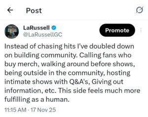 LaRussell Expands His Community-Driven Business Model With New Fan Initiatives