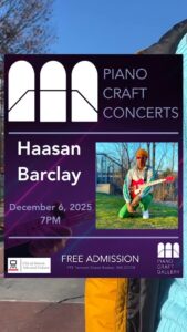 Hassan Barclay Announces Free Live Show at Boston’s Piano Craft Gallery on December 6th